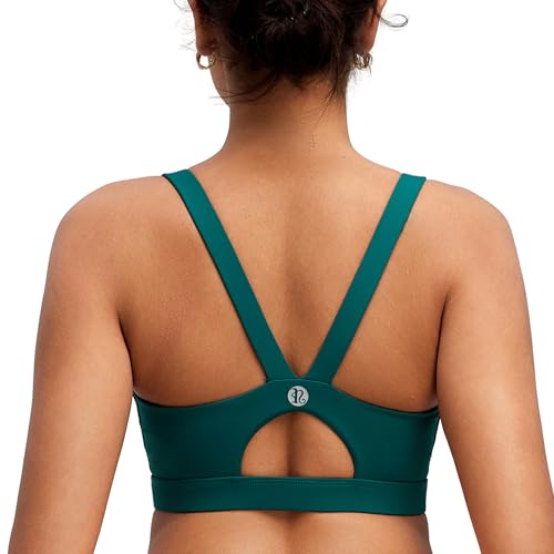 Image of RUNNING GIRL Sports Bras for Women,Light Impact Molded Cup Strap Sports Bra with Sewn in Pads,Best for A-C Cup
