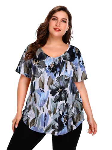 Image of BELAROI Women Plus Size Tops V-Neck Tunics Shirts