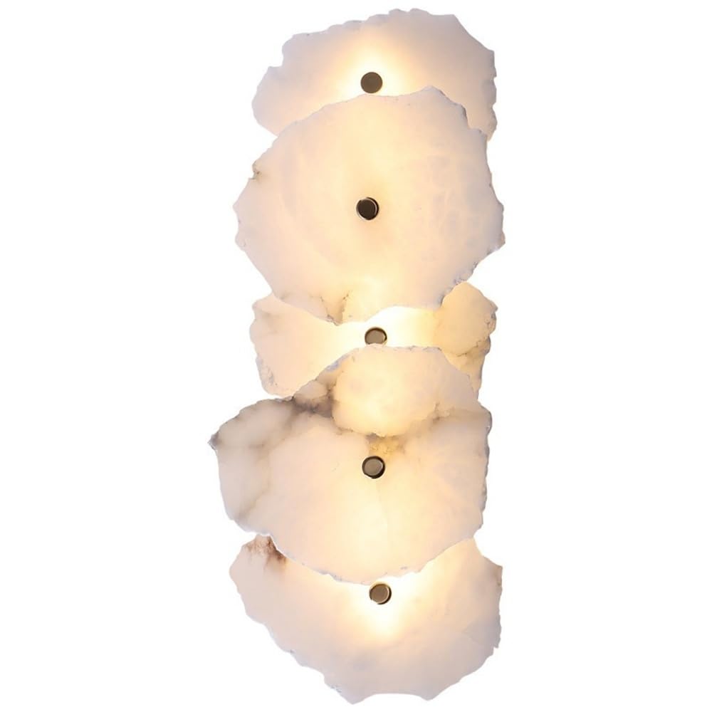 Modern White Alabaster Wall Sconce Mid Century Natural Stone Wall Light