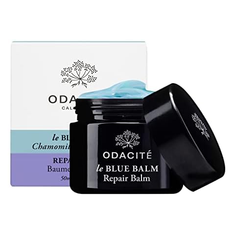 ODACITE Skin Care - Face Moisturizer - Le-Blue Balm Repair Balm, Blue Chamomile & Shea Butter - Multipurpose Anti-Aging for Soft, Healthy & Nourished Skin - Mature, Dry or Sensitive Skin Cover