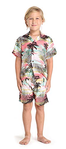 Image of Boys' Aloha Shirt Cabana Set in Signature Prints | Button Front Shirt; Soft Rayon Fabric; Signature Tropical Prints; Lightweight Comfort; Vacation Ready
