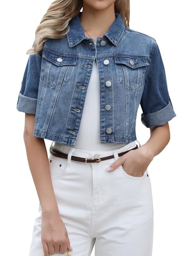 Veste en jean femme manches 3/4 légère pour vos sorties d'été en terrasse