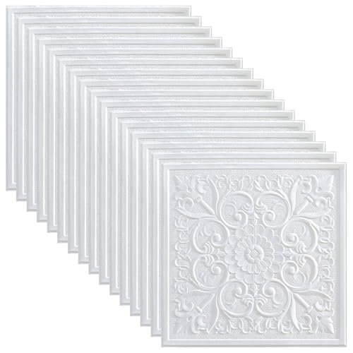 Azulejos de techo decorativos en espuma autoadhesiva para transformar salas y despachos 6