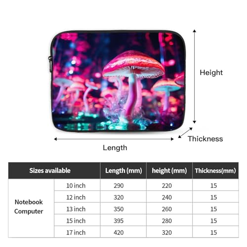 Fluorescent Mushroom Laptop Sleeve Case 15 Inch Suitable For Notebook Computer Tablet Traveling Carrying Simple Case4
