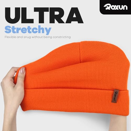 Image of ROXUN Beanie for Men /Women Winter Hat Soft Warm Unisex Skull Stocking Cap | cuffed beanie,stretch-knit fit ,suits daily wear,hiking, skiing cycling