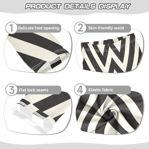 Toddler Girls Leggings Printed Yoga Pants Leggings Black White Wave for Kids3