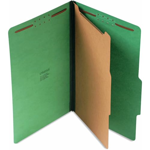 Universal 10212 Pressboard Folder, Legal, Four-Section, Emerald Green (Box of 10)