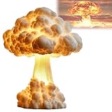 BUCIES Mushroom Cloud Table Lamp, Atomic Bomb Blast Explosion Night Light, 3D Creative Desk Atmosphere Light for Bedroom, Desk, Home Decor & Creative Gifts(White A)