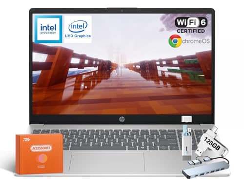 HP 2025 Chromebook Laptop, Intel Quad-Core N200 Processor,...