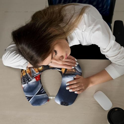 Almohada de espuma viscoelástica U para cuello de viaje miniatura 7