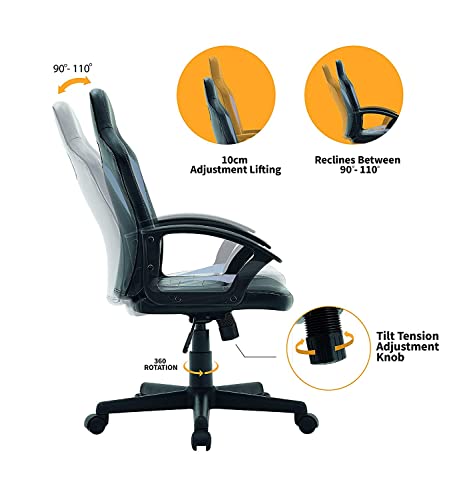 Image of Bantia's Multi Functional Ergonomic Gaming /Office Premium Soft Fabric Chair Best in Class Comfort (Black & Grey)