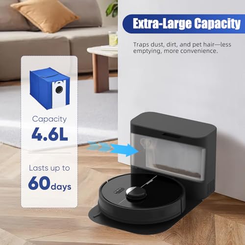 Image of 6-Pack UltraVision /UltraVision Pet Replacement Dust Bags for bObsweep RC400 & UltraVision /UltraVision Pet Robot Vacuum- 6L High-Capacity Self-Emptying Robot Vacuum Bags