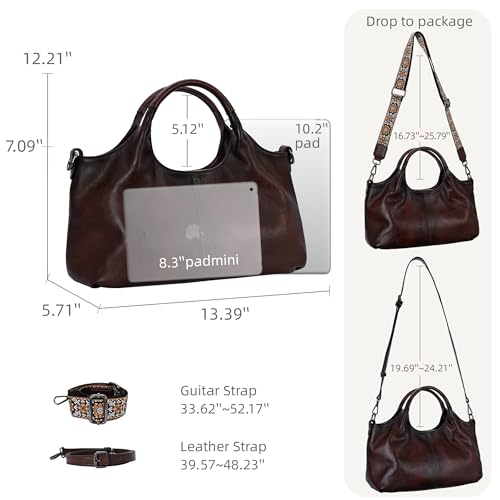 Image of Iswee Soft Leather Purse for Women Satchel Handbags Crossbody Shoulder Bag | Genuine Leather Top Handle Bag Designer Hobo Medium Size Pocketbooks Luxury Classy Bag