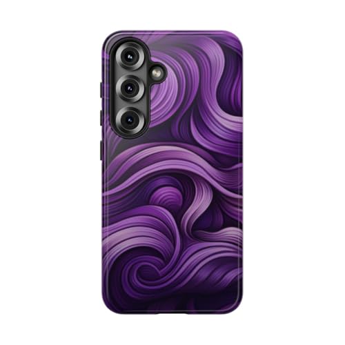 Coque Samsung S25 rigide brillante premium à motif vague violette