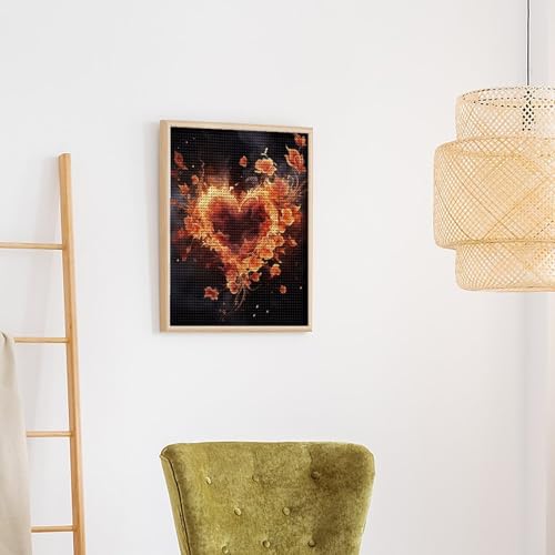 Kit peinture diamant fleurs de feu et cœur MNVTSKOP - 4