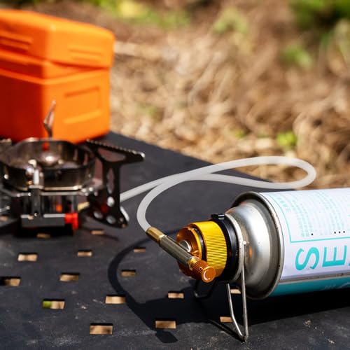 RoxNvm Gaskartuschen Adapter, Gasflaschen Adapter, Gas Nachfülladapter, Campingkocher Gas Adapter, Auslass Inflator Ventil Flachzylinder, Gasnachfülladapter Abfüllung Butan Kanister