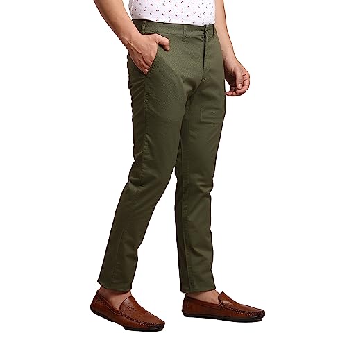Image of Colorplus Men's Cotton Blend Print Pattern Nuvo Fit Flat Front Casual Trouser