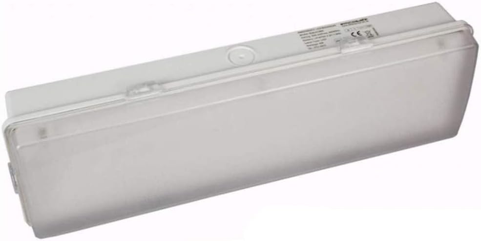 LED Emergency Maintained/Non-Maintained Bulkhead Light Ideal as a fire exit Light (Stickers provided). EM3 NM3 M3 E3M 3 Hour Sign Fitting with Green Legend Kit