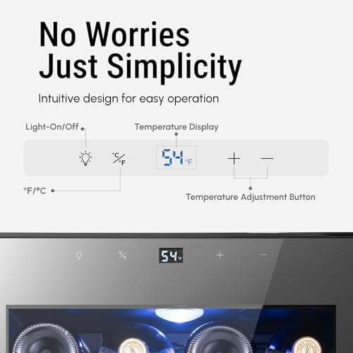 Image of Yeego 20 Bottle Wine Fridge, Compressor Wine Cooler Refrigerator, 38-65℉ Freestanding Wine Cellar with Digital Temperature Control & Double-layer Glass Door & Soft LED for Home, Office, Bar