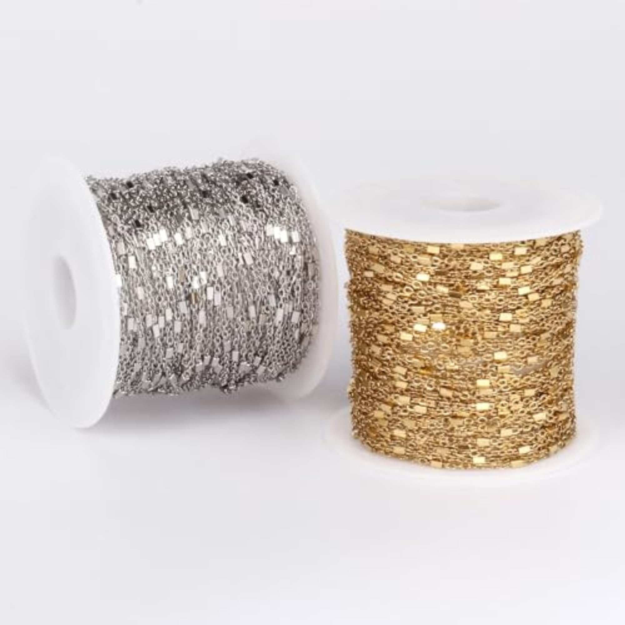 18K Gold Plated Satellite Chains Roll for DIY Jewelry Making