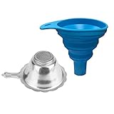 Impresora 3D Embudo de acero inoxidable y copa de filtro plegable de silicona para resina utilizada con impresora SLA DLP y LCD 3D