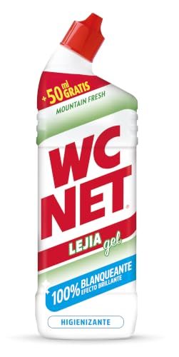 WC Net - Lejía Gel Mountain Fresh para Wc, Limpia, Higieniza y Blanquea Inmediatamente, 800ml, El embalaje puede variar