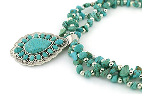 Vintage Alloy Synthetic Turquoise Necklace Fashion Jewelry Women4