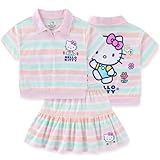 Hello Kitty Sanrio Girls Polo Shirt and Skirt Set for Big Kids