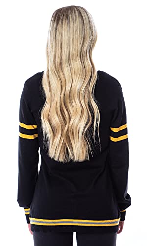 Harry Potter Womens Hufflepuff House Open Front Cardigan Juniors Knit Sweater (Medium) #TOP2