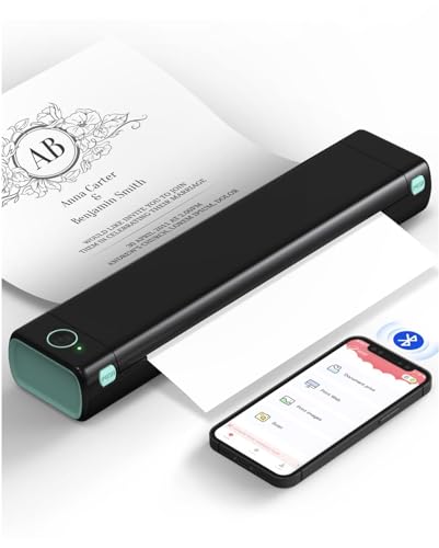 Phomemo Portable Printers Wireless for Travel, M08F Inkless Thermal...