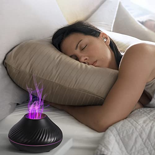 Rican Aromatherapy Diffusers, Flame Aroma Diffuser,130Ml Essential Oil Diffuser, 7 Flame Colors Humidifier, Small Oil Diffusers For Home, Office, Car & Yoga - Black #TOP5