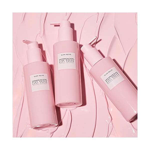 Glow Recipe Watermelon Glow Pink Dream Body Cream - Hyaluronic Acid for Skin Barrier Repair - Non Greasy Body Cream Brightening Moisturizer with Watermelon Seed Butter + AHA's (8.4oz)