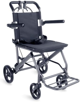 Cadeira De Rodas De Transporte Dobrável Assento 44cm Até 100kg