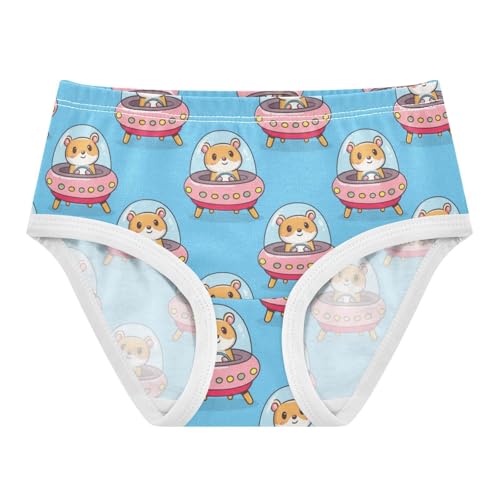 Joisal Cute Hamsters Spaceships Little Girl Panties Toddler Girls Underwear Cotton Cartoon Briefs Girls Undies 2t