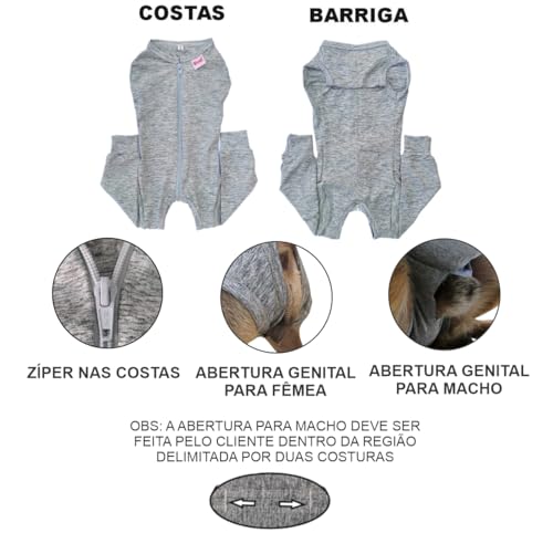 Roupa Protetora Pós Cirúrgica Pet Com Proteção Solar Para Cachorro - Membros Posteriores Pernas Tras