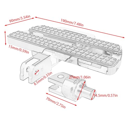 Repose-Pieds Avant Larges pour GL1800 Gold Wing 2001-2024 - 2