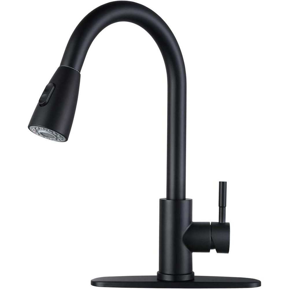 ZYCHSJXA Kitchen Sink Mixer Tap 304 Stainless Steel Pull-Out Faucet Basin All 201 Black