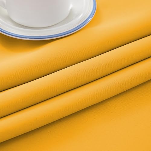 Image of Blackout Curtain Panels 72 Inch - Window Treatment Energy Saving Thermal Insulated Solid Antique Copper Grommet Drapes for Living Room, 1 Pair, 52 by 72 Inch, Gold Yellow