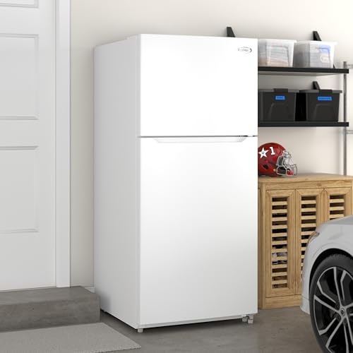 Image of KoolMore 30 Inch 20 Cu Ft Top Freezer Refrigerator, White, Freestanding Full Size Fridge Freezer for Home Kitchen or Garage
