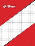  Sketchbook: Grid Drawing Sketchpad  Notebook for drawing and writing  Journal  Size 8X11 Inch (21.59 x 27.94) Red