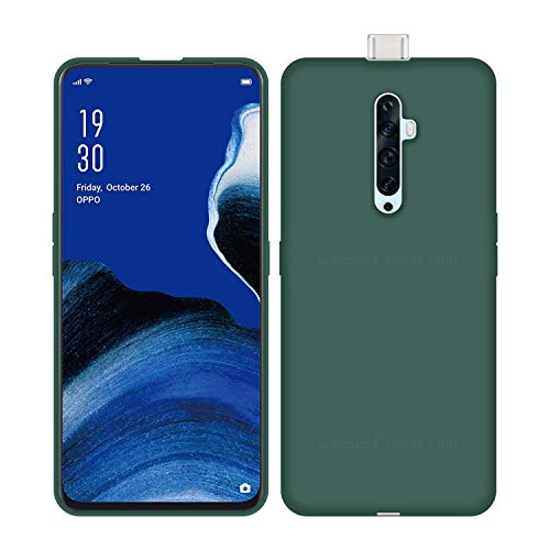 Image of Case Creation Luxurious OG Series for Reno2 Z Case Cover,Anti-Dirty Slim Case Frosted Matte Cute Candy TPU Raised Bezel (Splash of Color) Back Cover for Oppo Reno 2F -Lake Green