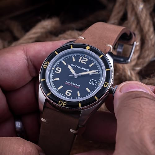 Image of Spinnaker Men's 43mm Fleuss Automatic Watch with Leather Strap SP-5055