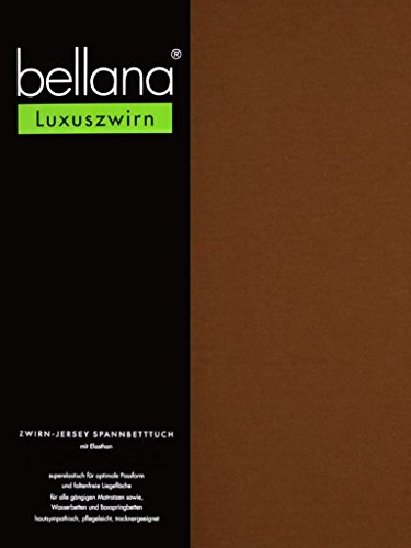 bellana® Luxuszwirn Jersey Spannbetttuch für Wasserbetten und Boxspringbetten, 90-120 x 200-220 cm, Marone