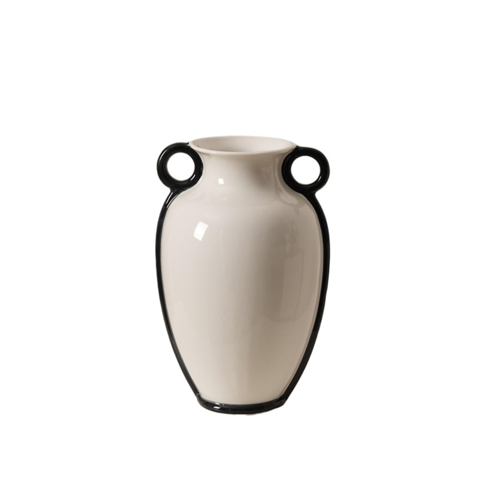 Double-ear Handles Ceramic Vase Minimalist Flower Pots Desk Decoration Arrangement Floral Vases Room Aesthetic Decor(Color2)