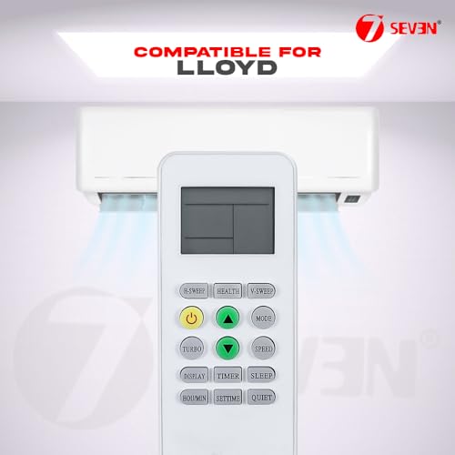 Image of 7SEVEN Compatible with Lloyd AC Remote Control KKG12B-C1 Model 223 Suitable for Split and Window 1 1.5 2 Ton Air Conditioner Remote - Match Each Keys Exactly to Replicate Genuine Remote Function