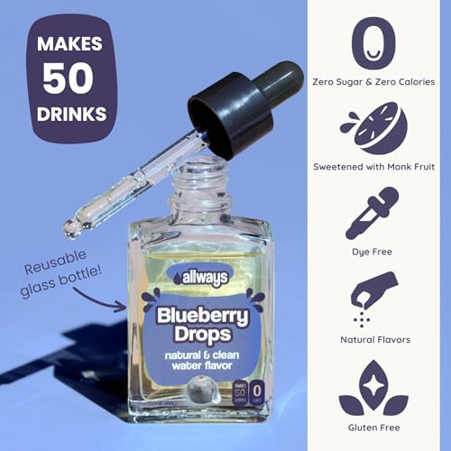 Image of Allways Drops Blueberry Water Enhancer | Sugar Free | 50 Servings