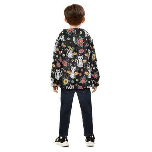 Sugar Skull Cats Wings Boys Winter Jacket Thick Winter Jacket for Kids 3T4