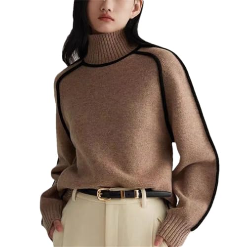 Women Turtleneck Knit Pullover Long Sleeve Loose Fit Sweater Winter