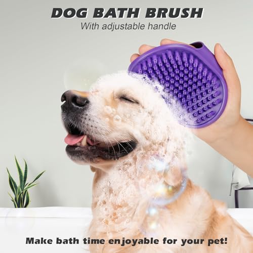 2PCS Pet Grooming Tools - Double-Sided Brush for Shedding and Bathing, Suitable for Short/Long Haired Dogs Cats and Horses, Deshedding Dog Brush, Mane & Tail Combs for Horses - Pet Supplies (Purple) - Thumbnail 5