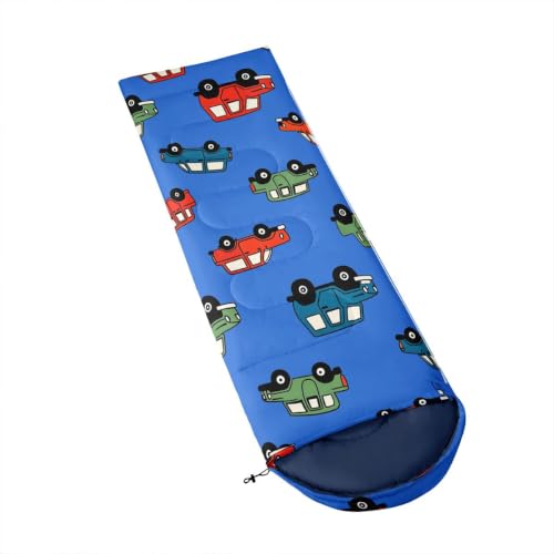 Feelyou Bolsa de dormir para niños Excavadora azul royal impermeable y portátil para camping y autos miniatura 3